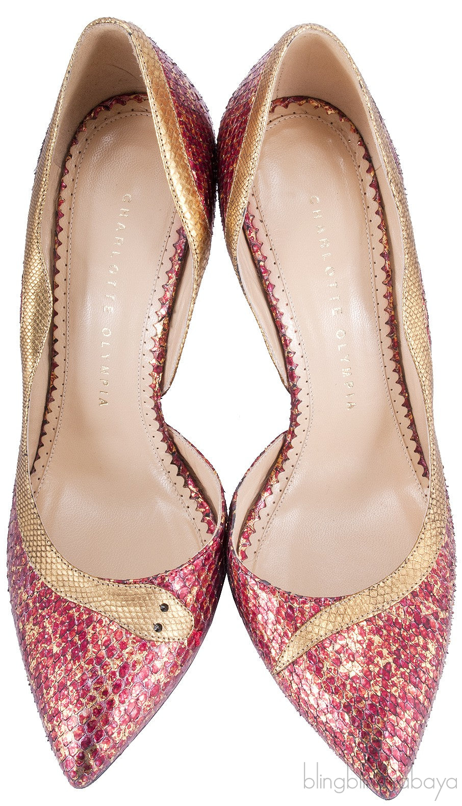 Red Serpent Half d\'Orsay Pump