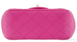 Fuchsia Quilted Mini Flap Bag