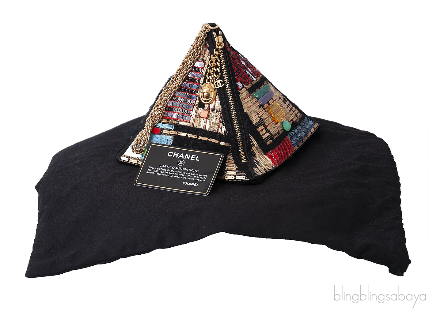 Multicolor Lambskin PVC Glass Pyramid Bag