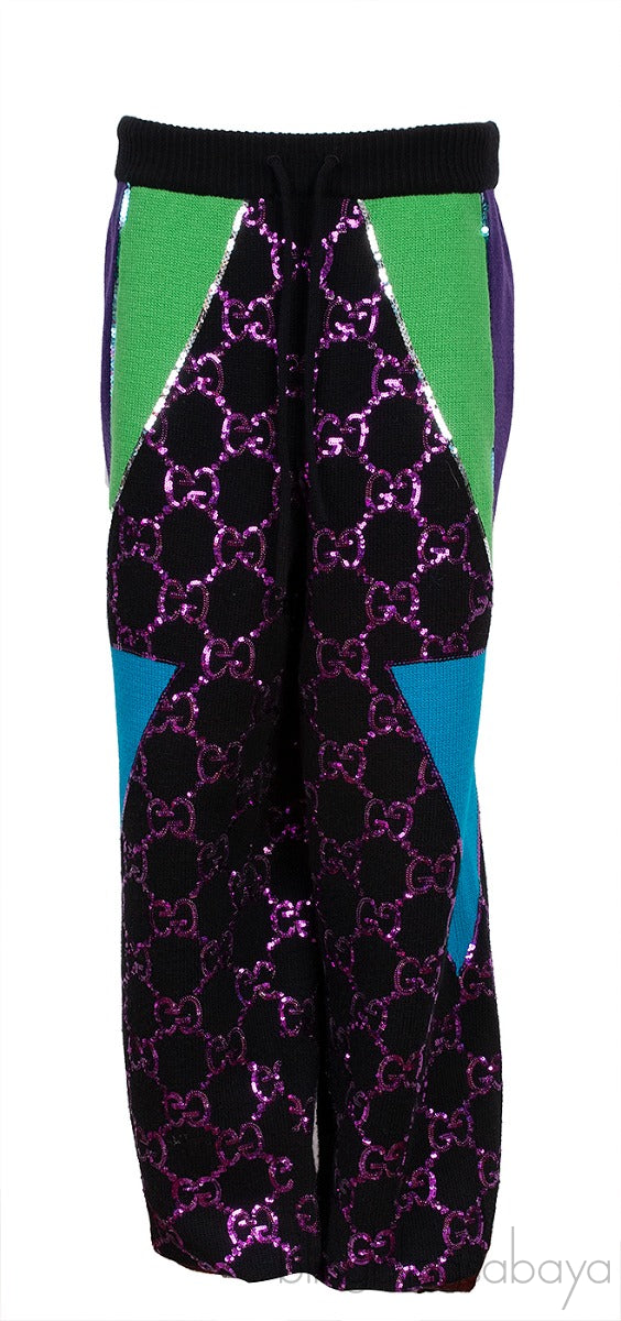 Multicolor GG Purple Sequin Jogger