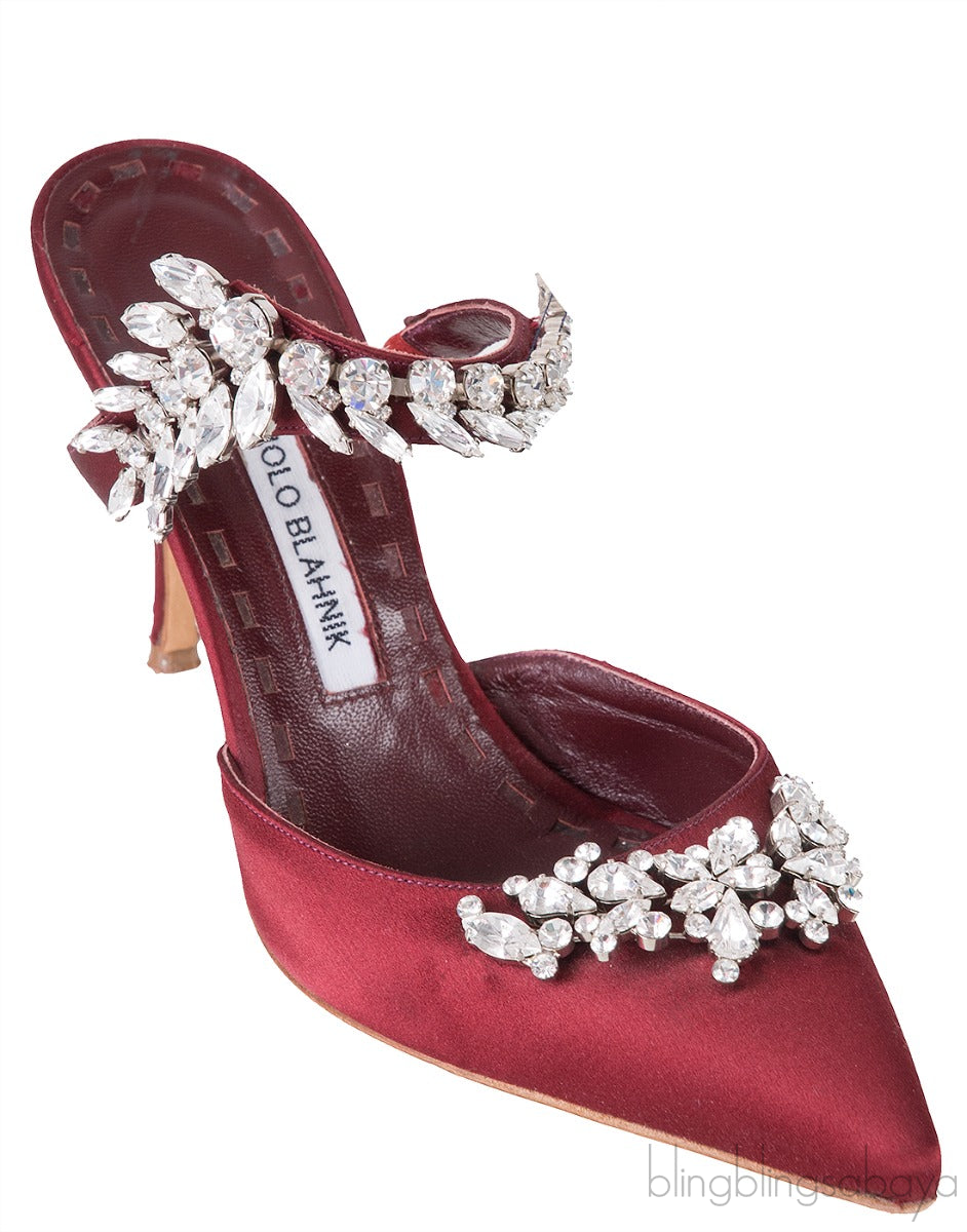 Burgundy Lurum 90 Satin Pump
