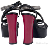 Black Serpent Crystal Heels
