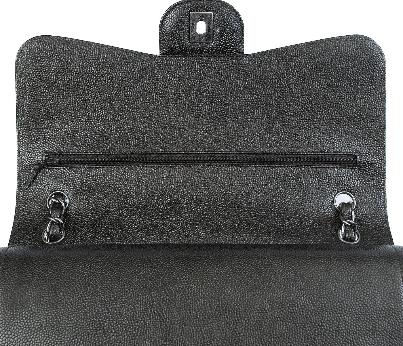 Chanel Charcoal Grey Caviar Jumbo Flap Bag