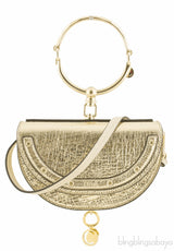 Metallic Gold Nile Minaudiere Clutch