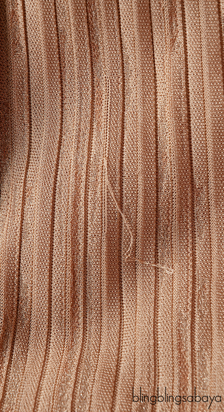 Chanel Gold Ribbed Knit Maxi Dress