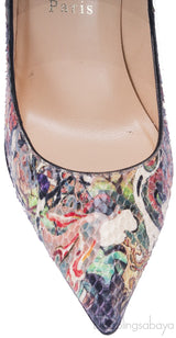 So Kate Multicolored Python Pumps