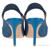 Malone Souliers Denim Pointed Toe Slingback Heels