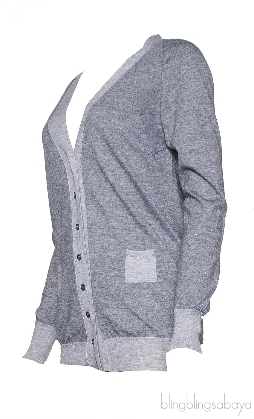 Grey Cashmere Cardigan