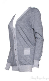 Grey Cashmere Cardigan