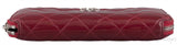 Red Quilted Patent Long Wallet