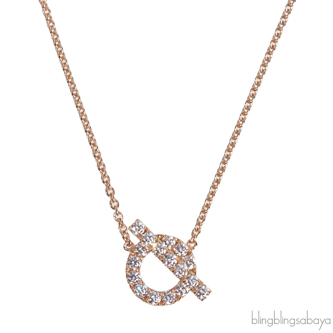 Finesse Pink Gold Diamond Pendant Necklace