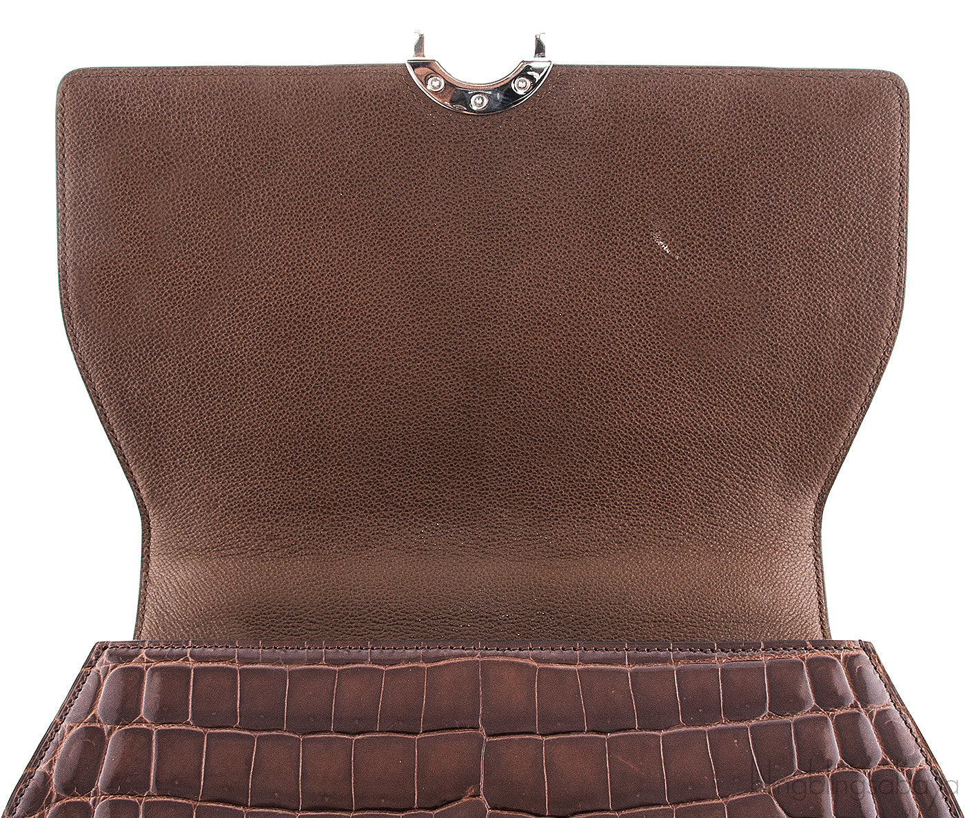 Rejane Brown Patent Crocodile PM*