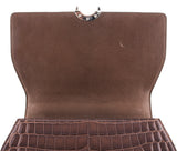 Rejane Brown Patent Crocodile PM*