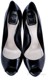 Black Patent Lucky Peep Toe