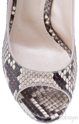 Natural Python Peep Toe Slingback