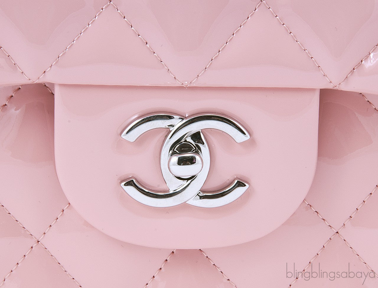 Jumbo CC Baby Pink Patent Flap