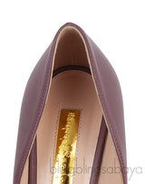 Plum Crystal Embellished Vamp Heels