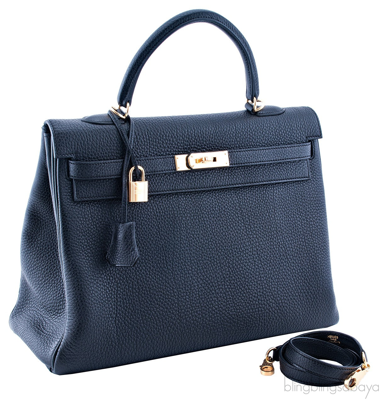 Kelly 35 Black Togo