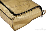 Metallic Gold Snakeskin Flap Bag