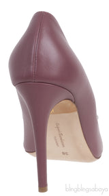 Plum Crystal Embellished Vamp Heels