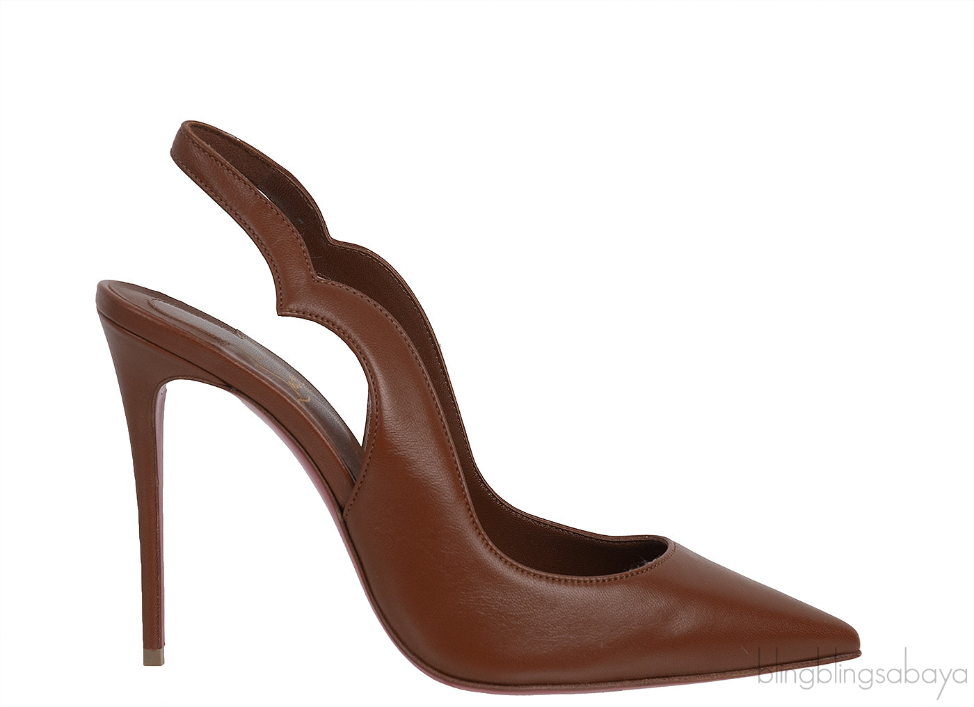 Christian Louboutin Brown Leather Slingback Heels