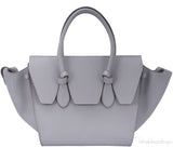 Taupe Leather Tie Tote Bag