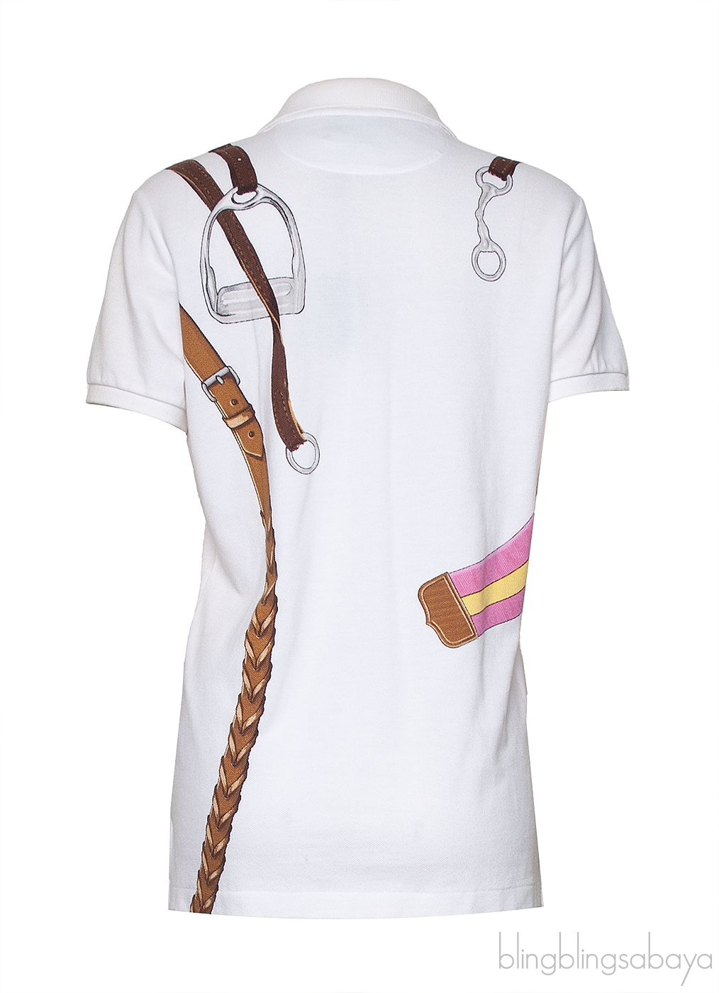 Ralph Lauren White Printed Skinny Polo Shirt