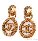 Vintage CC Round Dangling Earrings