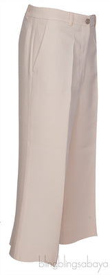 Wide Leg Beige Trouser