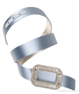 Roger Vivier Grey Pilgrim Satin Crystal Belt