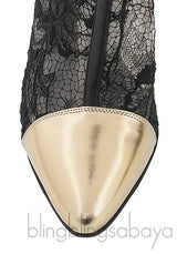 Lace Pointed-toe Boots