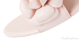 Pink Camellia Rubber Logo Mules