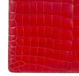 Salvatore Ferragamo Red Crocodile Gancio Shoulder Bag