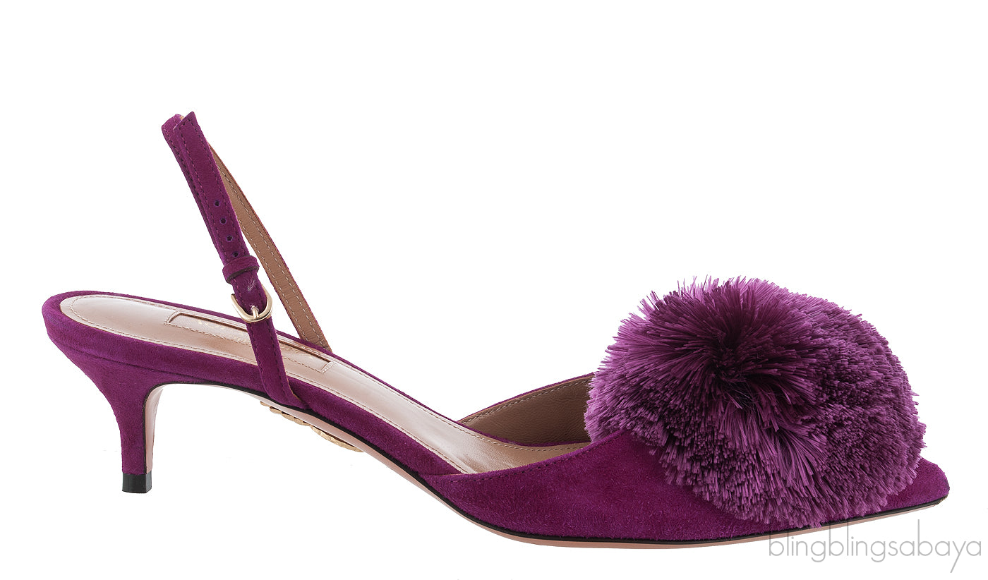 Purple Powder Puff Heels