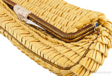 Yellow Borderline Pleated Satin Clutch