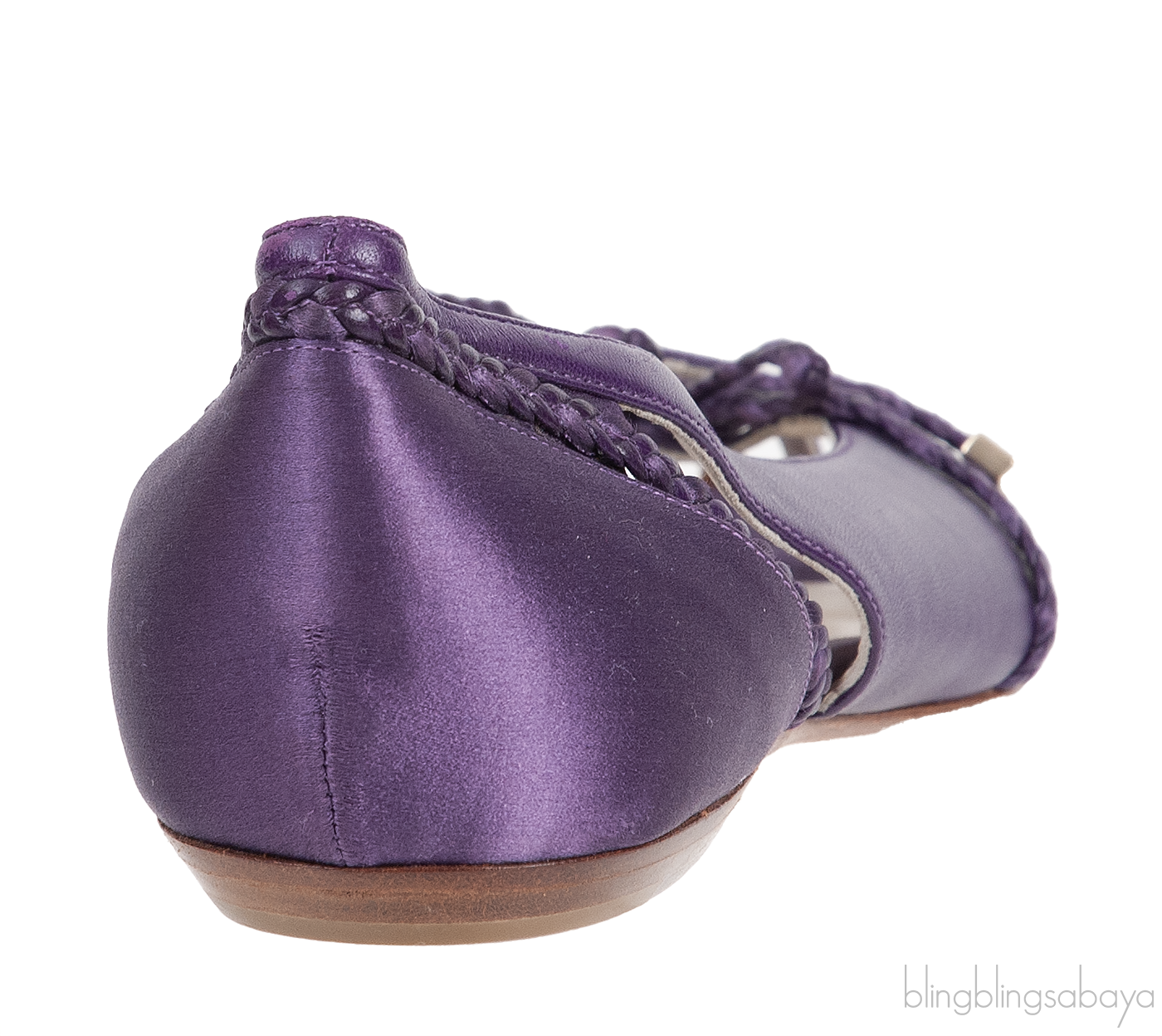 Dior Purple Satin and Leather Ballet Flat
