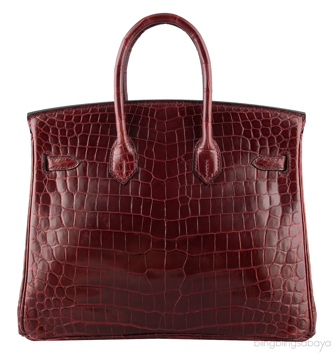 Birkin 25 Bordeaux Crocodile GHW