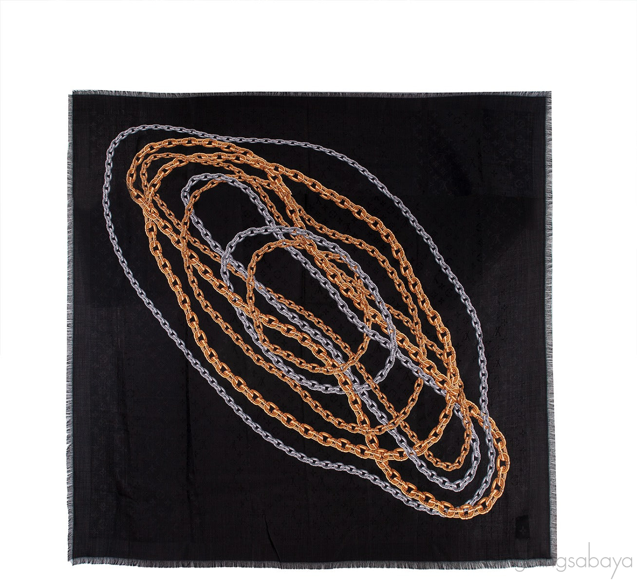 Black Chain Links Monogram Scarf
