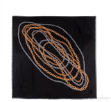 Black Chain Links Monogram Scarf