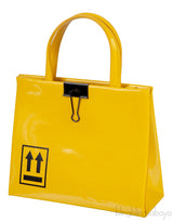 Yellow Patent Mini Box Bag