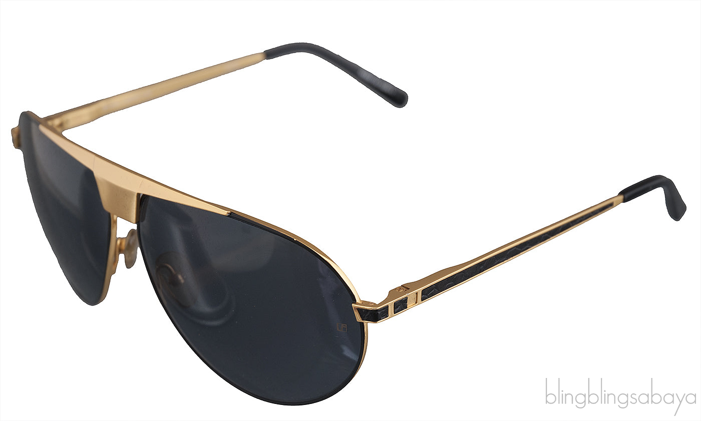 Linda Farrow LFL461 Black & Gold Aviator Sunglasses