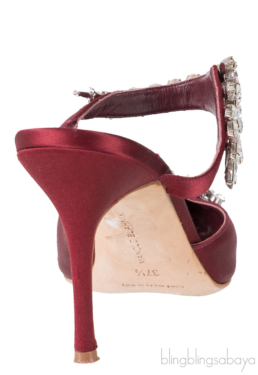 Burgundy Lurum 90 Satin Pump