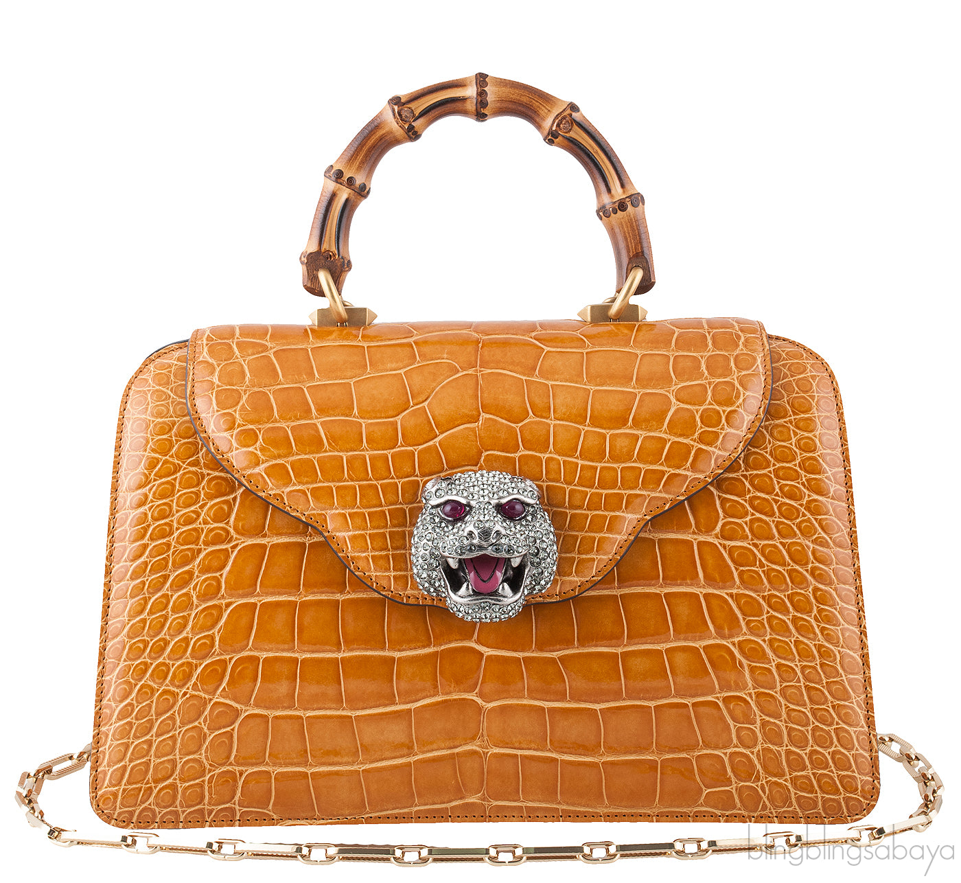 Thiara Brown Crocodile Hand Bag