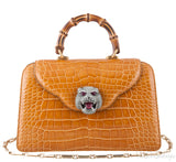 Thiara Brown Crocodile Hand Bag