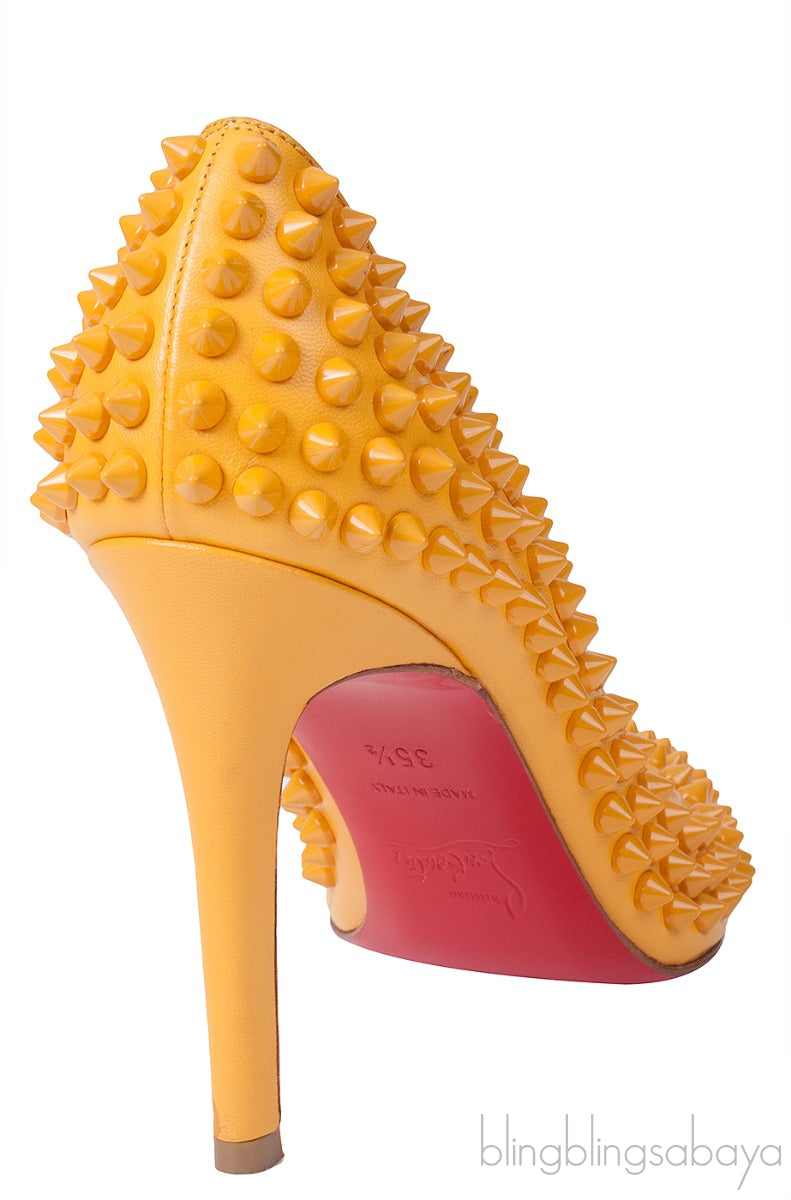 Pigalle Spikes Yellow Pump