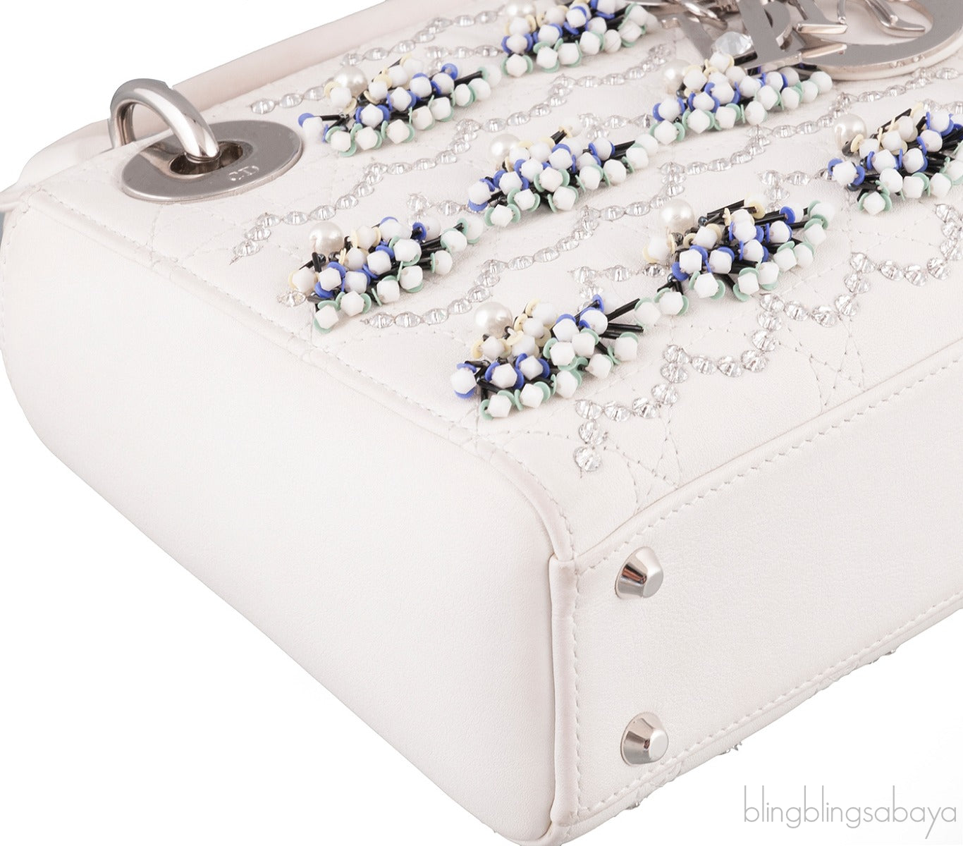Lady Dior Mini Crystal Bead Embellished Bag