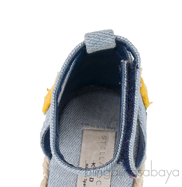 Blue Denim Floral Kids Espadrille