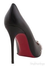 Black Knock Studs Pointed Heels