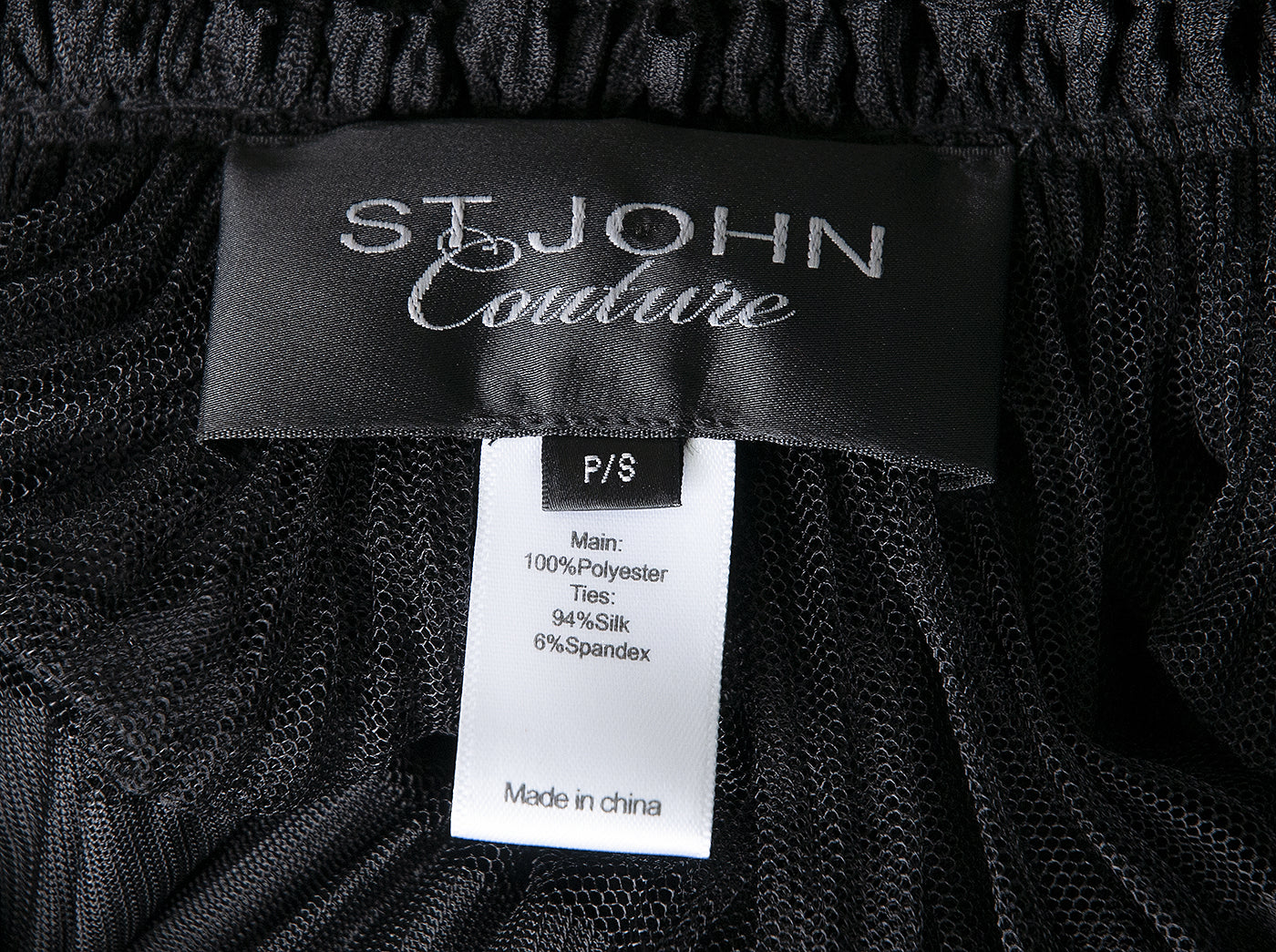 Black Pleated Mesh Long Cape