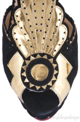 Sunset Art Deco Suede Pump